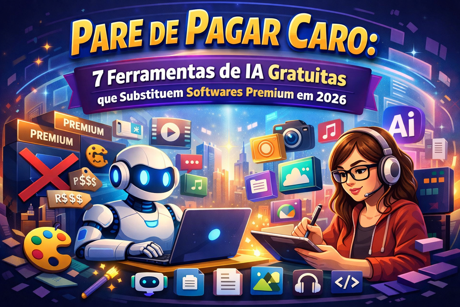 Pare de Pagar Caro: 7 Ferramentas de IA Gratuitas que Substituem Softwares Premium em 2026