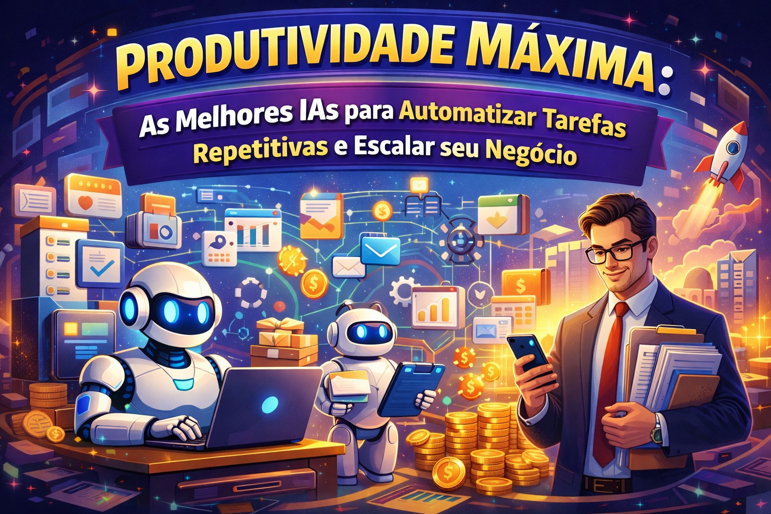 Produtividade Máxima: As Melhores IAs para Automatizar Tarefas Repetitivas e Escalar seu Negócio