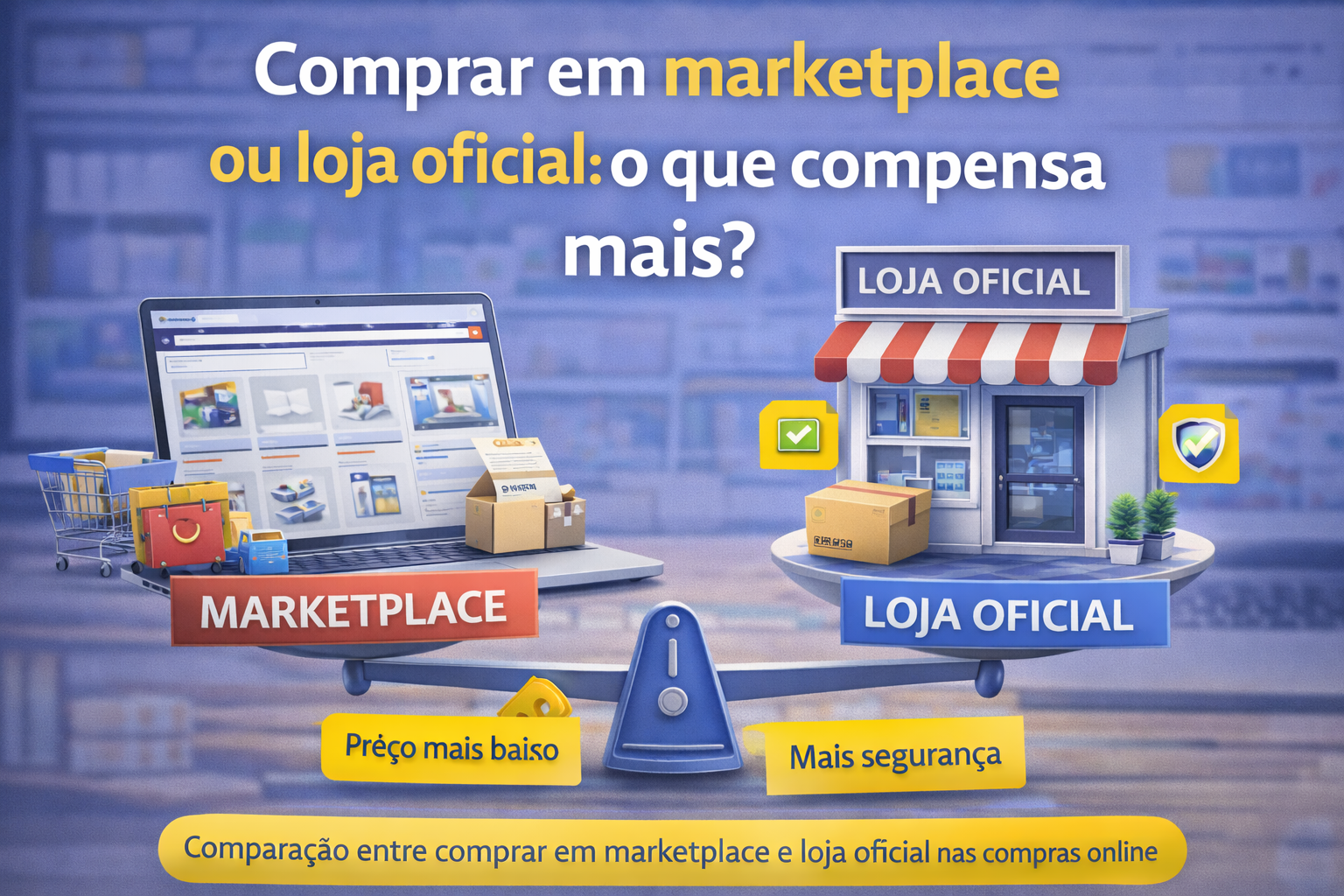 Comprar em marketplace ou loja oficial: o que compensa mais?