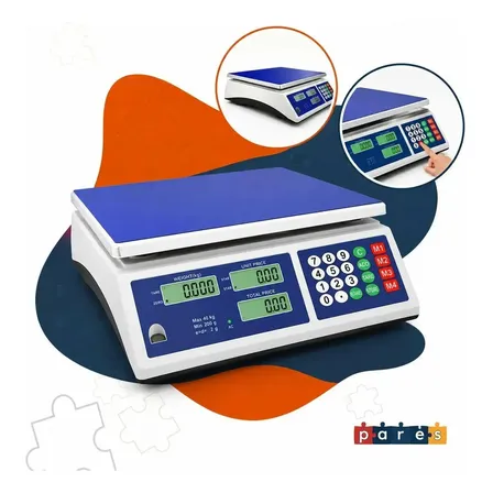 Balança Digital Eletrônica Comercial 40kg Precisão Comercio Loja Feira Mercado Azul Varejão Comerciante Marca Pares