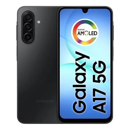 Smartphone Samsung Galaxy A17 5G 128GB 4GB Super Amoled 6.7'' Câmera 50MP Selfie 13 MP 5000 mAh NFC Dual Sim Recursos IA - Preto