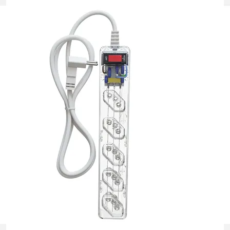 iCLAMPER Energia 5 Tomadas LCF Transparente Filtro de Linha e Protetor Elétrico DPS Bivolt