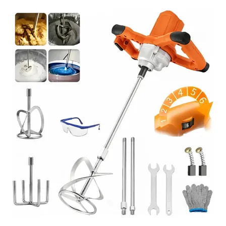 Misturador Elétrico Adeske 1600W Profissional para Argamassa e Tinta com 2 Hastes