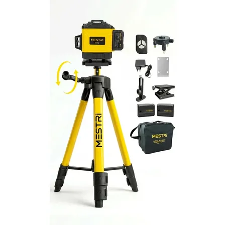 Kit Nível a Laser 3D MESTRI 12 Linhas Verde com Tripé Profissional