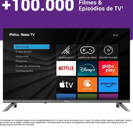 Smart Tv 32 Philco Roku Tv Dolby Áudio Hdr10 P32crb