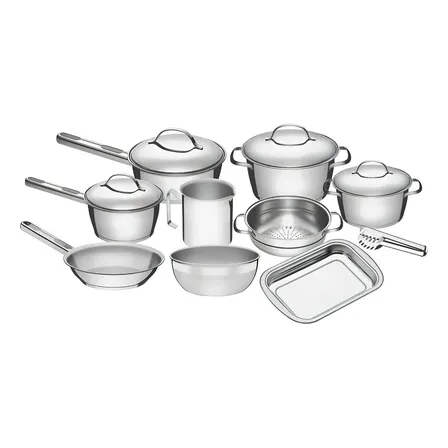 Jogo De Panelas Tramontina Inox Allegra 10p Com Pegador