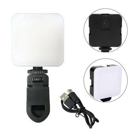 Luz Led Iluminação Portátil Com Clip Câmera Celular Pro6000k