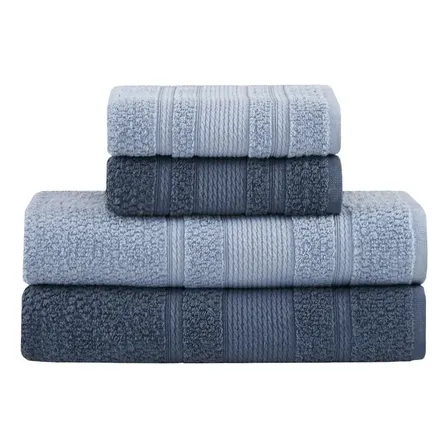 Jogo De Toalhas Buddemeyer Bella Extra Soft Banho 4 Peças Azul Claro/azul Marinho