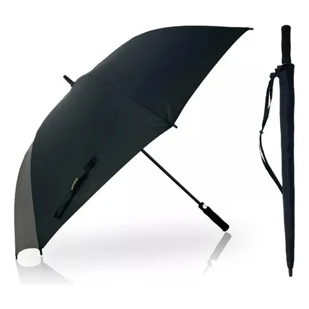 Guarda-chuva ET-One Automático Gigante 130cm Reforçado Preto Fibra de Vidro com Bolsa para Levar