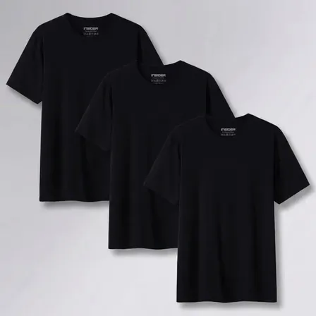 Kit 3 Camisetas Light Insider Preto M Liso