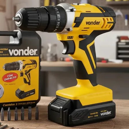 Furadeira Parafusadeira de Impacto Bateria - Pfv238i Vonder