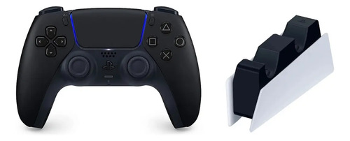 Controle Dualsense Preto + Base De Carregamento Sony Ps5