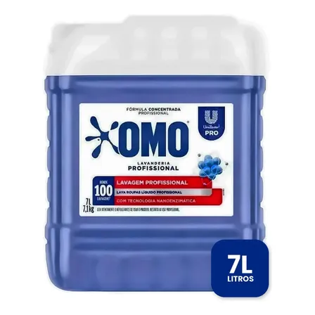 Lava Roupas Líquido Omo Lavanderia Profissional Lavagem 7 L