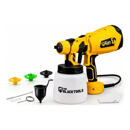 Pistola De Pintura E Pulverizadora Elétrica Portátil Hvlp 1.250l C/5 Bicos E Acessórios 600w Tpp150 The Black Tools