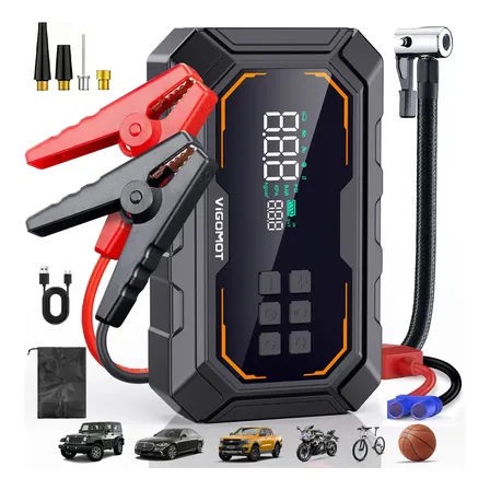 Auxiliar Partida Bateria Compressor Ar Portátil Automotivo