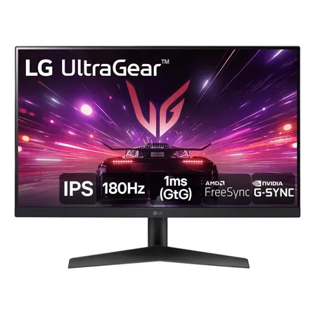 Monitor Gamer LG UltraGear 24”IPS Full HD 180Hz 1ms (GtG) NVIDIA G-SYNC AMD FreeSync HDR10 sRGB 99% HDMI DisplayPort, Preto- 24GS60F