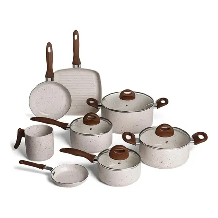 Conj de Panelas 8 Peças Ceramic Life Smart Plus Vanilla - Brinox