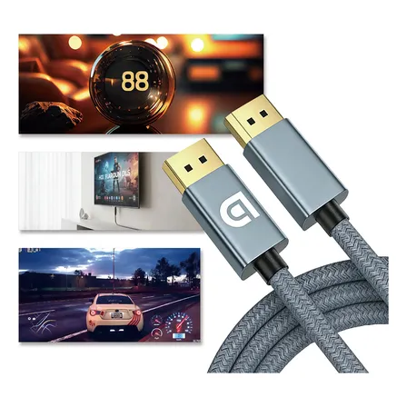 Pro Cabo Displayport 1.4 8k/4k 120hz Ultra Hd Resistente 3m