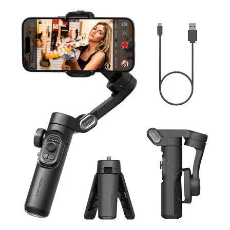 Estabilizador Gimbal 3 Eixos Aochuan Para Celular Com Rastreamento Facial
