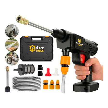 Lavadora Lava Jato Portátil Pressão 600w Bivolt + Maleta Preto 127/220v 60 Hz