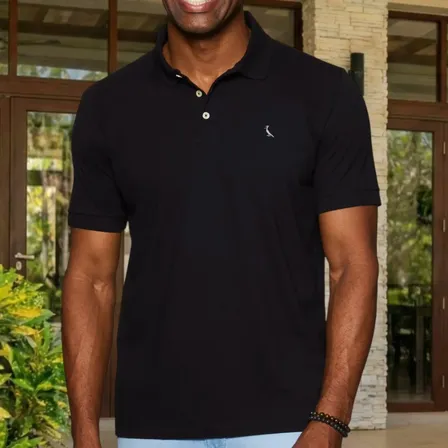 Camisa Polo Reserva Essence Básica Preto Liso M
