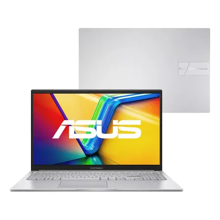 Notebook ASUS Vivobook 15, Intel Core i5 1334U 1,3 GHz, 8GB Ram, 256GB SSD, KeepOS Linux, Tela 15,6" FHD, Cool Silver - X1504VA-NJ1739