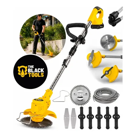Roçadeira Aparador Grama A Bateria Recarregável 21v 750w Profissional Com Acessórios Tcg21c The Black Tools