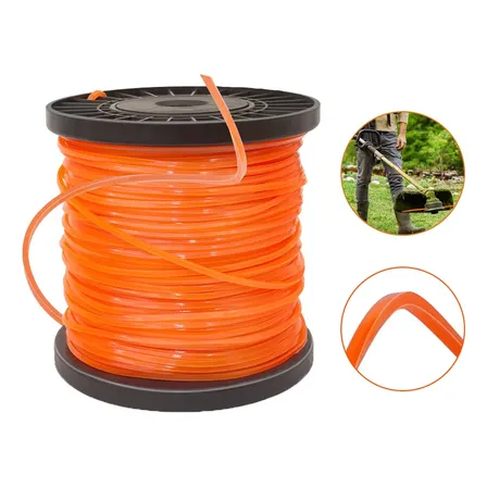 Rolo Bolha Nylon Roçadeira Aparador Grama Quadrado 3mm 260m Laranja
